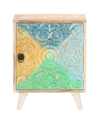 Table de chevet sculptée 40x30x50 cm Bois d'acacia massif