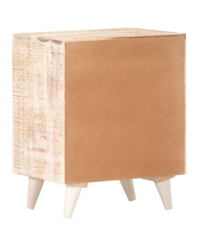 Table de chevet sculptée 40x30x50 cm Bois d'acacia massif