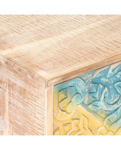 Table de chevet sculptée 40x30x50 cm Bois d'acacia massif