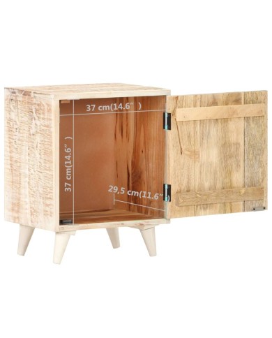 Table de chevet sculptée 40x30x50 cm Bois d'acacia massif