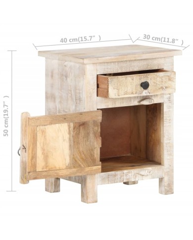 Table de chevet 40x30x50 cm Bois d'acacia brut