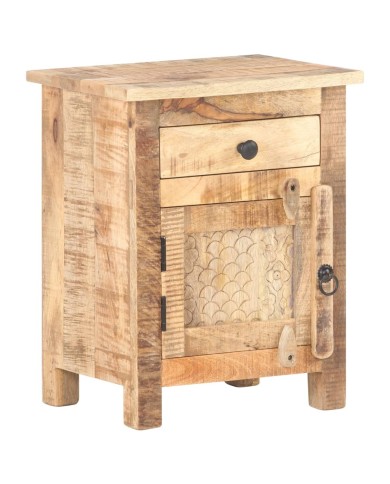 Table de chevet 40x30x50 cm Bois de manguier brut