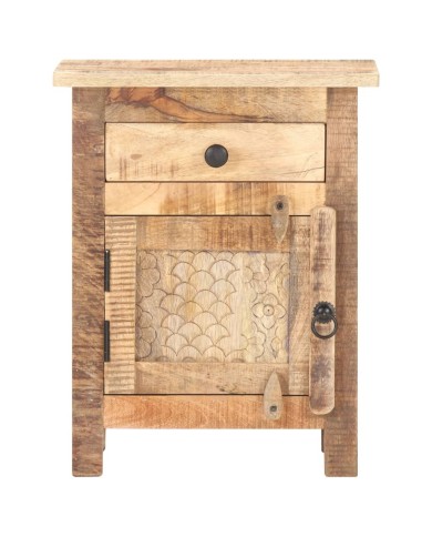 Table de chevet 40x30x50 cm Bois de manguier brut