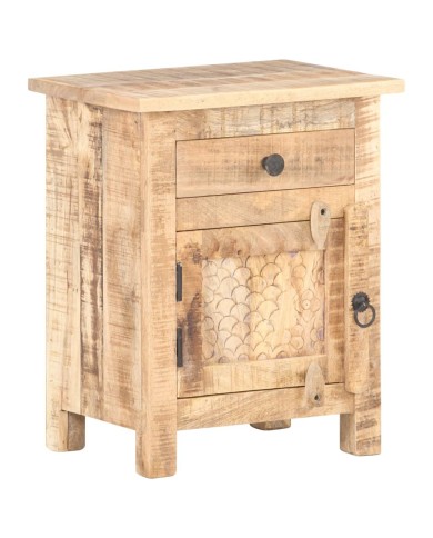 Table de chevet 40x30x50 cm Bois de manguier brut