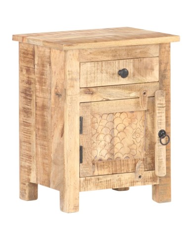 Table de chevet 40x30x50 cm Bois de manguier brut
