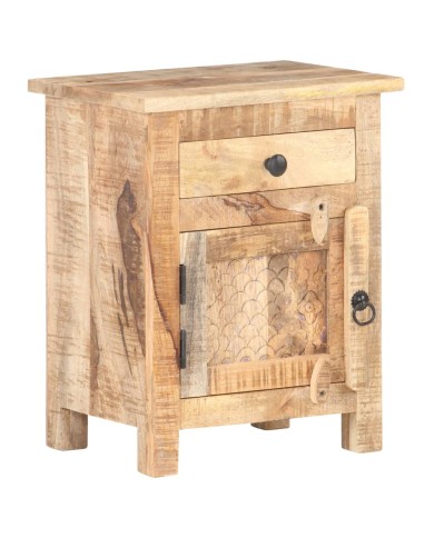 Table de chevet 40x30x50 cm Bois de manguier brut