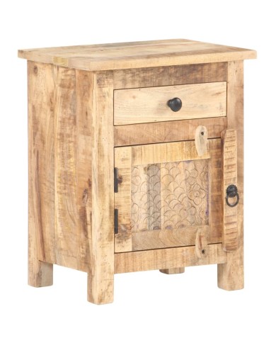 Table de chevet 40x30x50 cm Bois de manguier brut