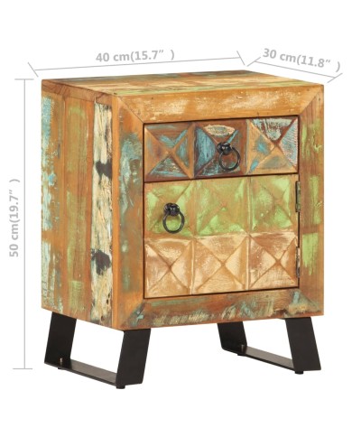 Table de chevet 40x30x50 cm Bois de récupération massif