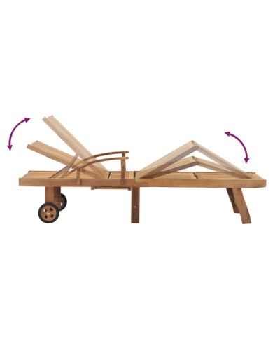 Chaise longue Bois de teck solide