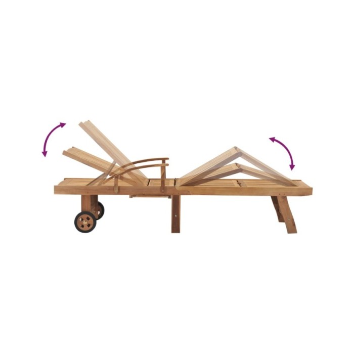 Chaise longue Bois de teck solide