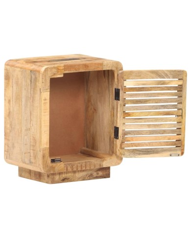 Table de chevet 40x30x50 cm Bois de manguier brut
