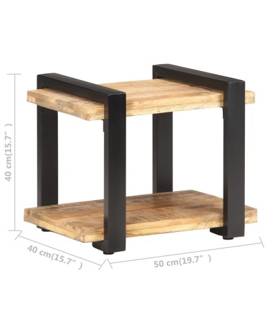 Table de chevet 50x40x40 cm Bois de manguier brut