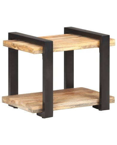 Table de chevet 50x40x40 cm Bois de manguier brut