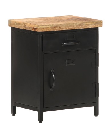 Table de chevet 40x30x52 cm Bois de manguier brut