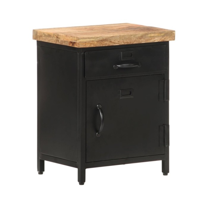 Table de chevet 40x30x52 cm Bois de manguier brut