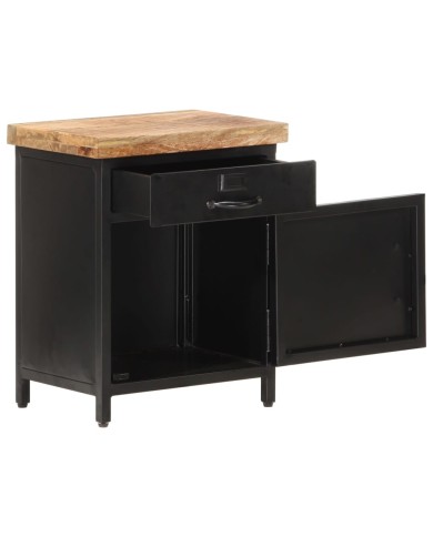 Table de chevet 40x30x52 cm Bois de manguier brut