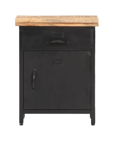Table de chevet 40x30x52 cm Bois de manguier brut