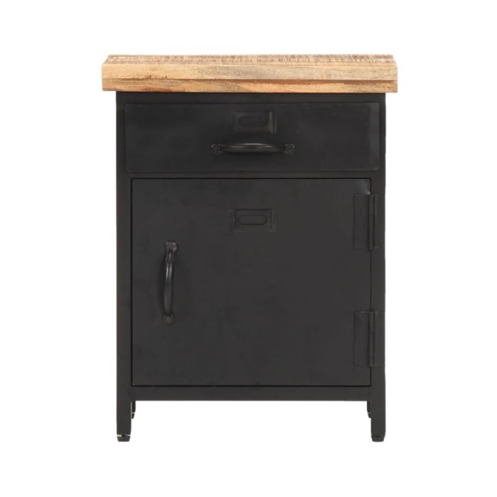 Table de chevet 40x30x52 cm Bois de manguier brut