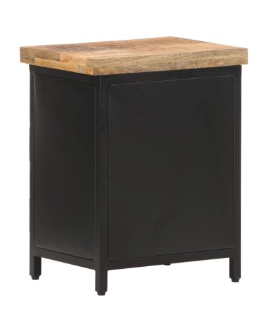 Table de chevet 40x30x52 cm Bois de manguier brut