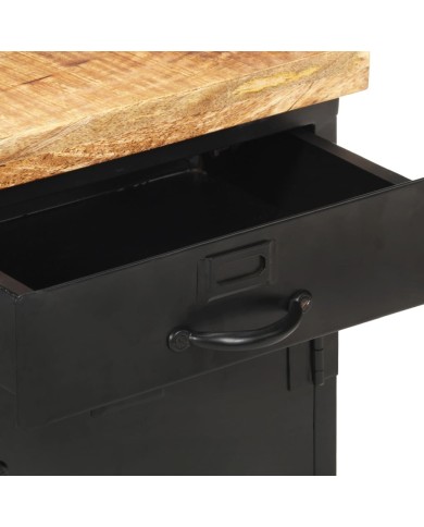 Table de chevet 40x30x52 cm Bois de manguier brut