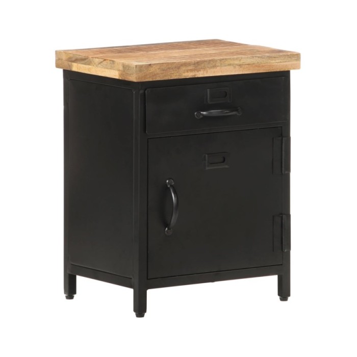 Table de chevet 40x30x52 cm Bois de manguier brut