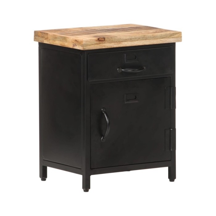 Table de chevet 40x30x52 cm Bois de manguier brut