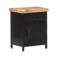 Table de chevet 40x30x52 cm Bois de manguier brut