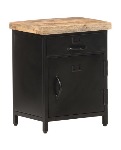 Table de chevet 40x30x52 cm Bois de manguier brut