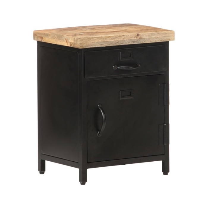 Table de chevet 40x30x52 cm Bois de manguier brut