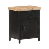 Table de chevet 40x30x52 cm Bois de manguier brut