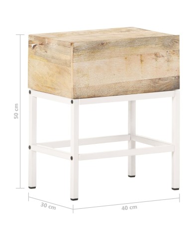 Table de chevet 40x30x50 cm Bois de manguier massif 