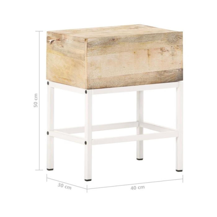Table de chevet 40x30x50 cm Bois de manguier massif 