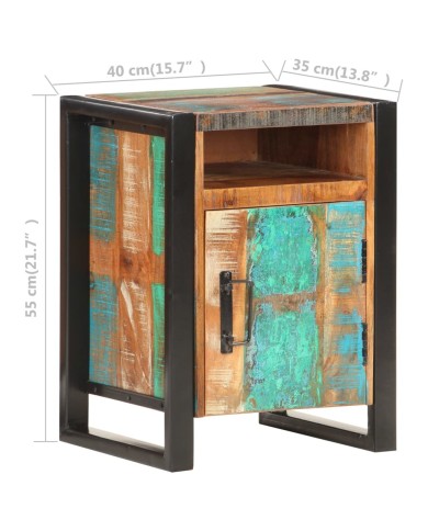 Table de chevet 40x35x55 cm Bois de récupération massif