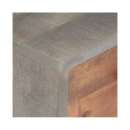 Table de chevet Gris 40x30x50 cm Bois massif de manguier brut