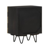 Table de chevet avec front en laiton 40x30x50cm Manguier massif