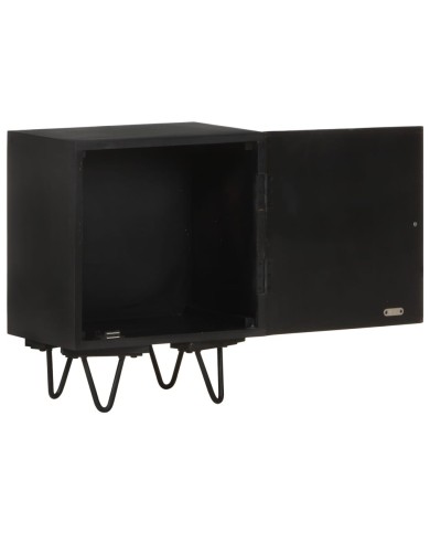 Table de chevet avec front en laiton 40x30x50cm Manguier massif