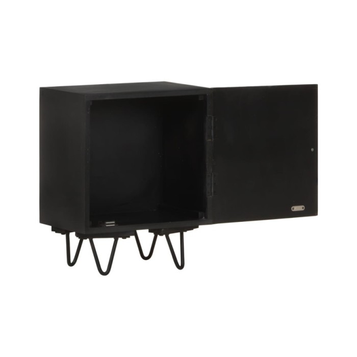 Table de chevet avec front en laiton 40x30x50cm Manguier massif