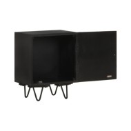 Table de chevet avec front en laiton 40x30x50cm Manguier massif