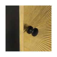 Table de chevet avec front en laiton 40x30x50cm Manguier massif