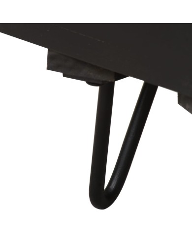 Table de chevet avec front en laiton 40x30x50cm Manguier massif