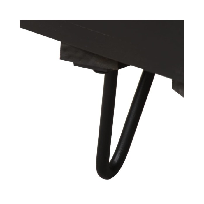 Table de chevet avec front en laiton 40x30x50cm Manguier massif