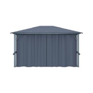 Tonnelle avec rideau 400x300 cm Anthracite Aluminium