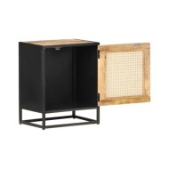 Table de chevet 40x30x50 cm Bois de manguier et canne naturelle