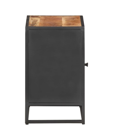 Table de chevet 40x30x50 cm Bois de manguier et canne naturelle