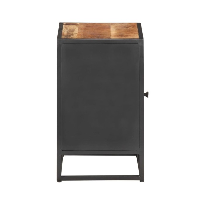 Table de chevet 40x30x50 cm Bois de manguier et canne naturelle
