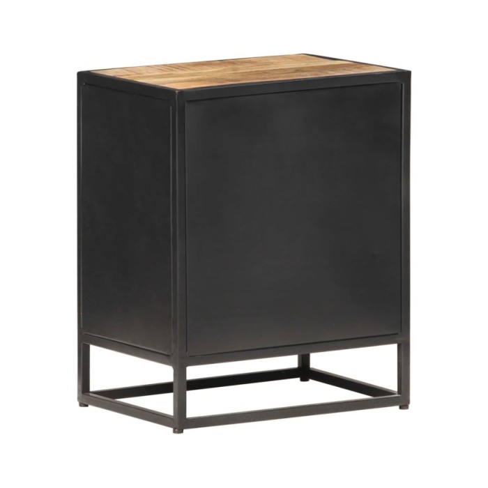 Table de chevet 40x30x50 cm Bois de manguier et canne naturelle