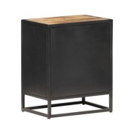 Table de chevet 40x30x50 cm Bois de manguier et canne naturelle