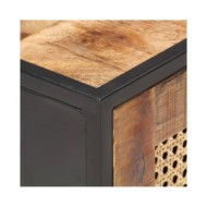 Table de chevet 40x30x50 cm Bois de manguier et canne naturelle