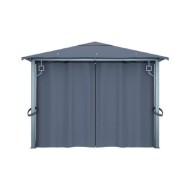 Tonnelle avec rideau 400x300 cm Anthracite Aluminium