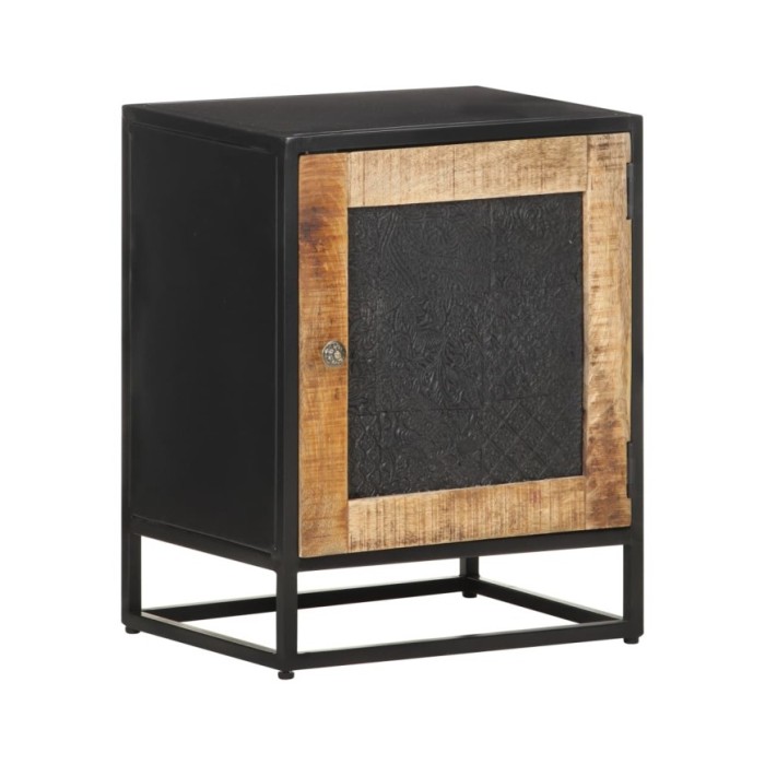 Table de chevet 40x30x50 cm Bois de manguier brut
